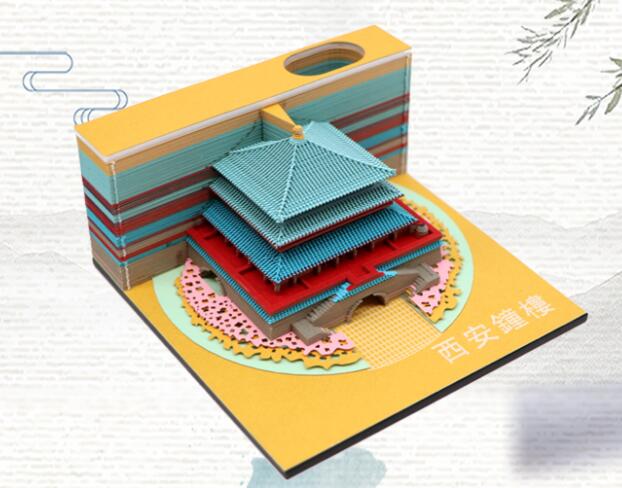 卡紙激光鏤空機善長(cháng)雕刻立體創(chuàng  )意便簽紙紙雕模型，支持定制